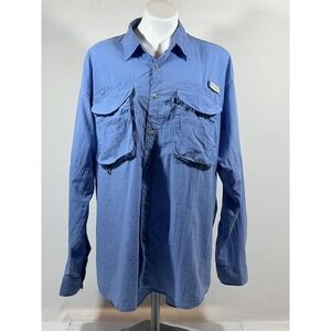 Columbia PFG Shirt Mens XL Blue Fishing Vented Performance Outdoor